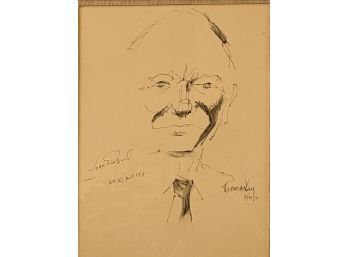 Signed Thomas Kay Pen & Ink Drawing Of John Gielgud (Sir Arthur John Gielgud)