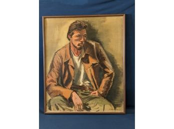 1966 Signed P. Del Padre Portrait Of A Young Man