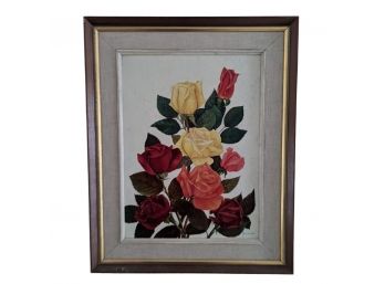 Framed Original, Signed Roses Painting