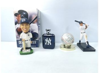 Yankees Derek Jeter Bobblehead, Auto Signed Vintage Yankees Baseball, Jeter Figurine Numbered, Cologne Bottle