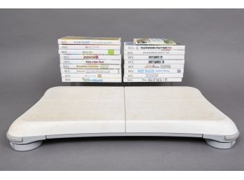 Wii Fitness Pad And Eighteen Games