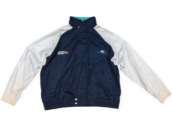 Vintage Benetton Formula 1 Racing Team Embroidered Zippered Jacket (Size Large)