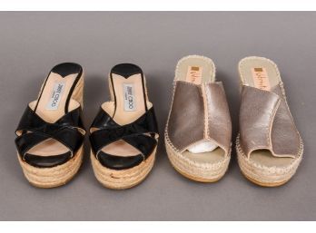 Jimmy Choo And Vidorreta Wedge Espadrilles Sandals (Size: 39)