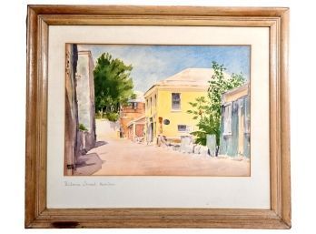 Adolph TREIDLER (1886 - 1981) Watercolor Painting Titled Victoria Street Hamilton