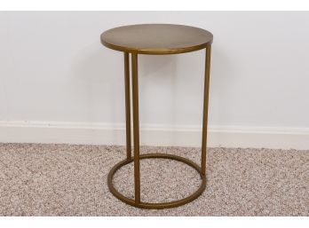 Bronze Colored Round Metal Accent Table