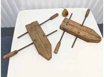 Large Wood Clamps By Hartford Clamp Co. Pair #1