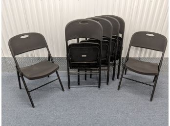 Set Of 6 Black Folding Chairs