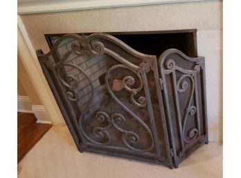 Wrought Iron Fireplace Screen MESH FIRE SAFETY SCREEN (2 Of 2)