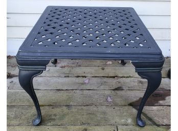 Outdoor Metal Side Table With Basket Weave Design (3 Of 3)