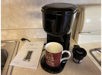 Mainstays Single Serve Coffee Maker With 'Keep Calm & Drink Coffee' Mug