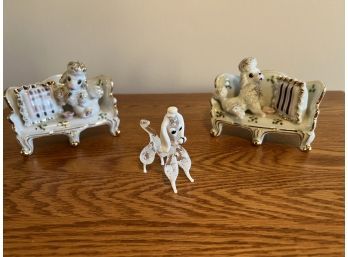 Trio Of Vintage Poodle Themed Trinkets