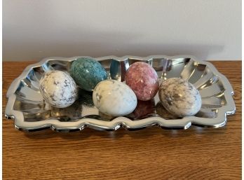 Group Of Five Marble Eggs