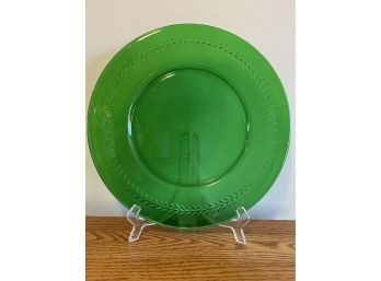 Emerald Green Textured Cut Glass 12' Charger