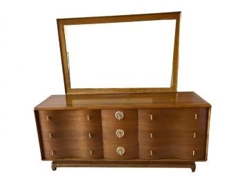 Kent Coffey 'The Penthouse' 1959 Walnut Dresser With Mirror