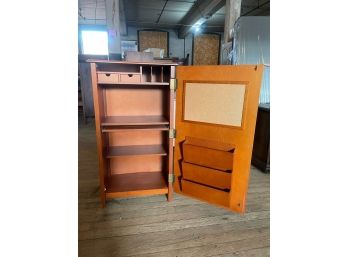 Unique Desk Hutch Cabinet With Shelves, Mail Cubby, Writers Desk, Bulletin Board, And Magazine Holders