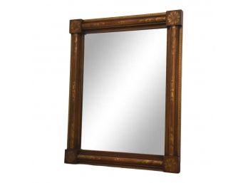 Authentic Hitchcock 'harvest' Entryway Mirror, Rectangular With Hand Painted Details On Frame