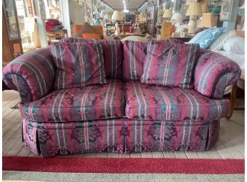 Vintage Vanguard Upholstered Loveseat With Two Accent Pillows