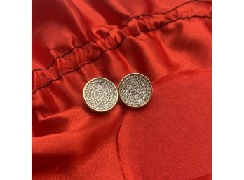 Sterling Silver Earrings Circle - Stamped 925, 3.4g