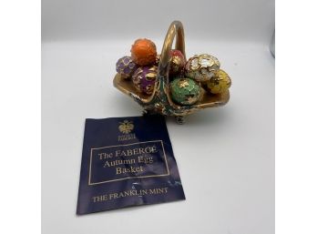 The Franklin Mint Autumn Egg Basket By The House Of Faberge  - W/ Documentation - Complete Fall Set