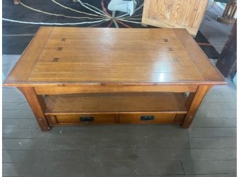 Large Wood Lift Top Coffee Table With Hidden Storage