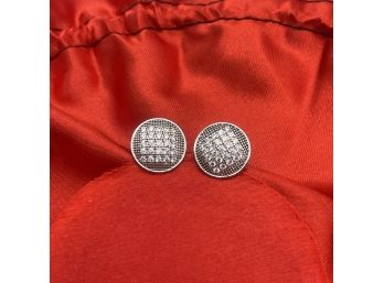 Sterling Silver Earrings, Circular - Stamped 925, 3g