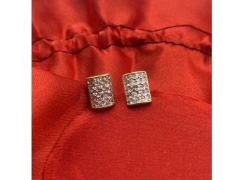 Sterling Silver Earrings Rectangles - Stamped 925, 3.3g