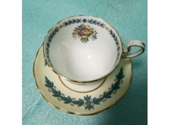AYNSLEY 'CAMBRIDGE' PATTERN #7818-Cup & Saucer Set MADE IN ENGLAND