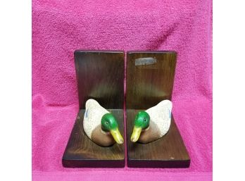 Relic Art Wooden Duck Book Ends - Sticky Tape Mark On It