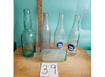 5 Vintage Bottles - Violet Young/Tulley, Atwood Bitters, Weibel, Hampten Beverages