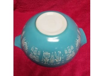 4 QT Pyrex Turquoise Amish Butterprint Cinderella Bowl #444,  1957-1968