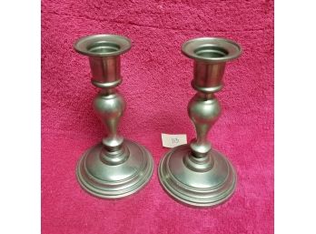 Pair Woodbury Pewter Candlestick Holders #562 -shippable