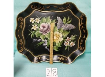 20 X 17.5' Pilgrim HAND PAINTED  Scalloped #140 Toleware Tray