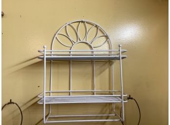 White Metal Shelving Wall Mountable  (2) Tier