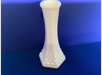 Vintage E. O. Brody White Milk Glass Flared Bud Vase  (6 Inches In Height)