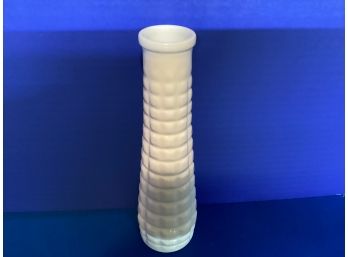 Vintage E. O. Brody White Milk Glass Quilted Bud Vase  (8 3/4 Inches In Height)