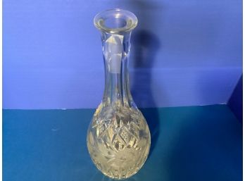 Vintage Floral Etched Crystal Decanter - No Stopper (13 Inches In Height)