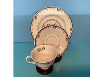 Vintage Royal Doulton Old Colony English Bone China Cup, Saucer, And Side Plate