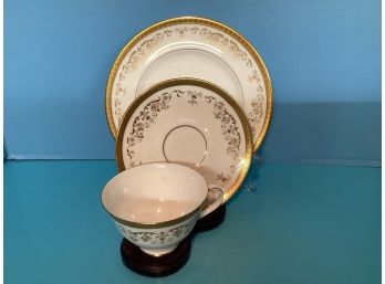 Vintage Royal Doulton Belmont English Bone China Cup, Saucer, And Side Plate