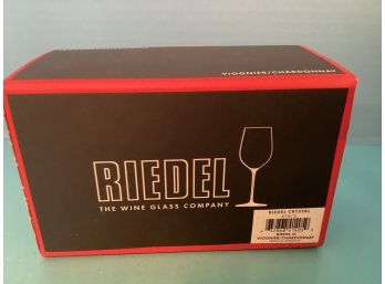 Pair Of Reidel  Crystal Viggnier/Chardonnay  Glasses 6 1/2 Oz  (NIB)- Made In Germany