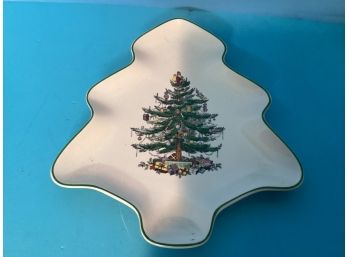 Vintage Spode Christmastime Christmas Tree Candy And Nut Dish