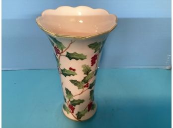 Andrea By Sandek Flared Holly And Berry  Vase (9 Inches In Height)