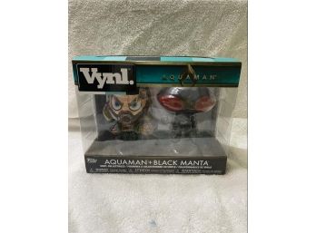 NIB - Rare Funko VYNL DC Aquaman Movie: Aquaman & Black Manta 2 Pack Vinyl Figures