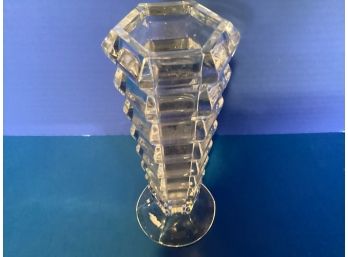 Vintage Clear Footed Flared Flower Vase