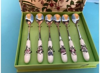 Vintage Portmeirion Botanic Garden Set Of Six Teaspoons