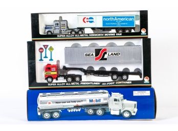 Three Die Cast Tractor Trailers, New In Boxes