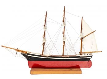 Red painted 42' handcrafted model ship