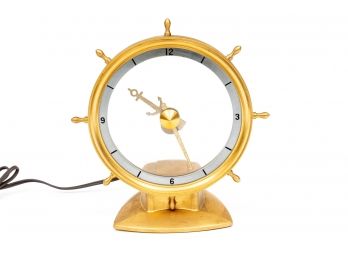 Jefferson Gold Helm Brass Electric Mantel Clock