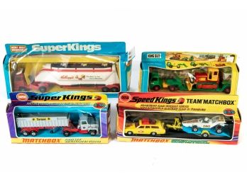 Four Matchbox Super Sized Vehicles With Boxes