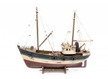 Handcrafted wood model ship