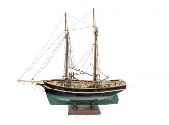 Antique handmade wood model ship